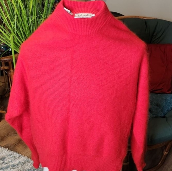 (3) Size Large Vintage Angora Rabbit Mock Turtleneck Sweaters - Picture 3 of 8